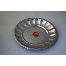 Flower Design Stainless Steel Dinner Plate